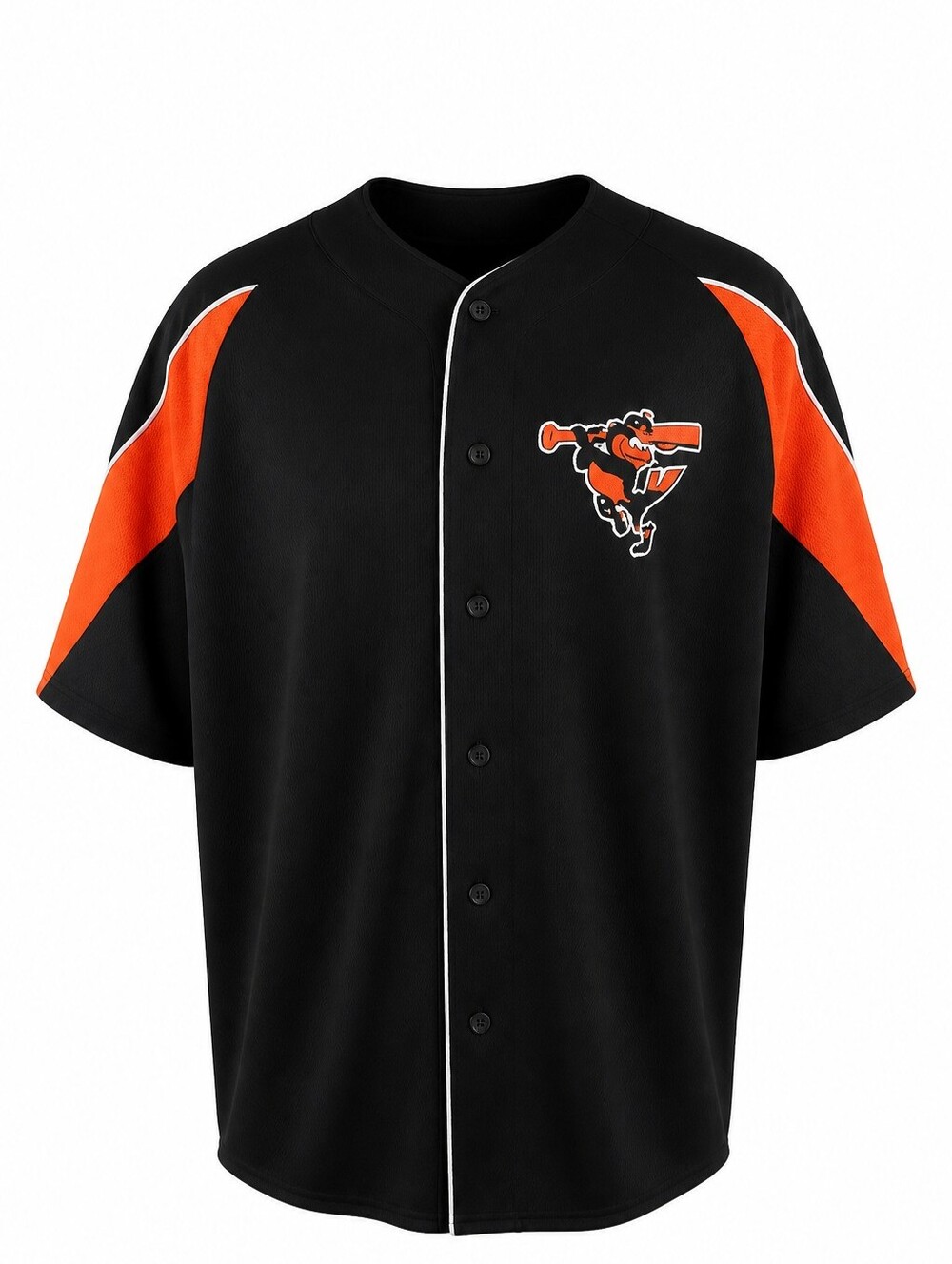 Baltimore Orioles Majestic Black/Orange Jersey Batting Bird Logo Size XL